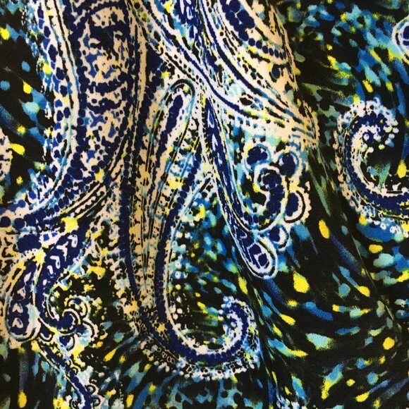 Paisley Impressionist Cowl Draped Neck Tank Top - Picture 9 of 14